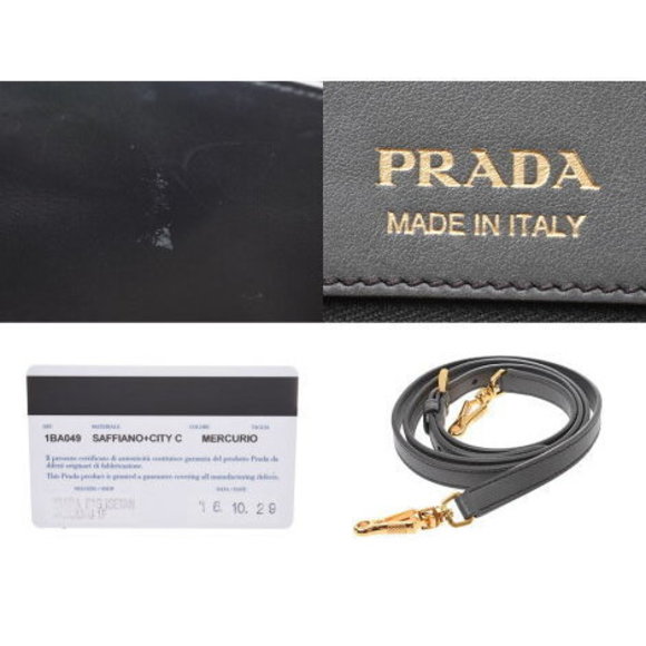 Prada Handbag Grey GG Saffiano Strap - Picture 9 of 12